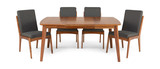 Tyler Modern Extension Table With 4 Upholstered Chairs thumbnail 2