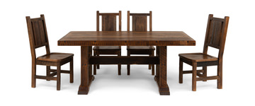 Lodge Barnwood Artisan Table with 4 Wooden Side Chairs