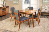 Tyler Modern Extension Table With 4 Upholstered Chairs thumbnail 4