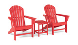 Sunset II 3 Piece Adirondack Set - Red thumbnail 1