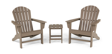 Sunset II 3 Piece Adirondack Set - Driftwood
