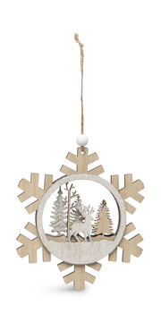 Snowflake With Deer Ornament