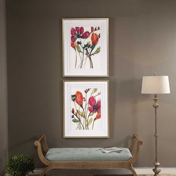 Vivid Arrangement Prints - Set of 2