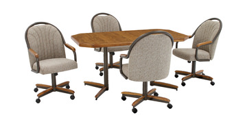 image Sara Table With 4 Casual Style 1 Tilt Swivel Caster Chairs