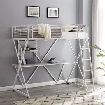 Curie Loft Bed - White