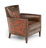Norvell Hand Painted Leather Chair thumbnail 1