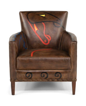 Norvell Hand Painted Leather Chair
