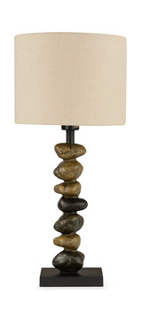 image 28″ River Stone Stacked Outdoor Lamp