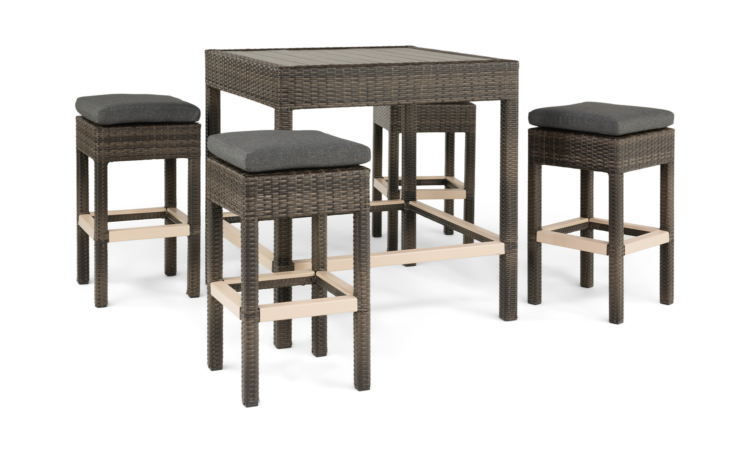 Vista Driftwood 5 Piece Patio Bar Set by Furniture DOCK86