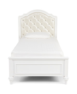 Chantilly Twin Upholstered Bed - White