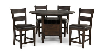 Homestead Counter Table With 4 Ladderback Counter Stools