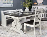 Carriage House Trestle Table With 4 Chairs And Pew bench thumbnail 4
