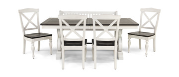 Carriage House Trestle Table With 4 Chairs And Pew bench