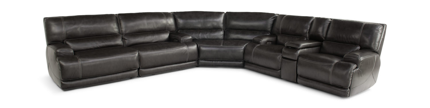 Black power reclining sectional hot sale