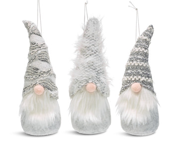 Assorted Grey Gnome Ornaments