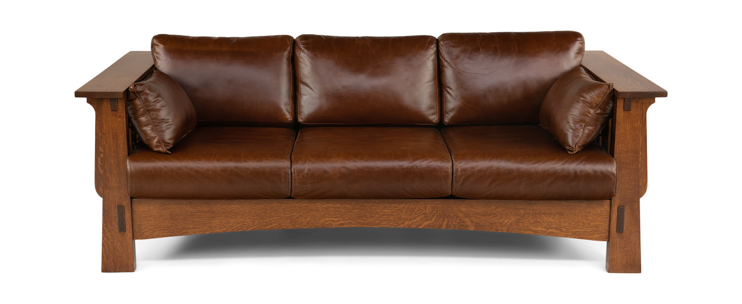 recomendar sobrino jueves Aurora Leather Mission Sofa | HOM Furniture