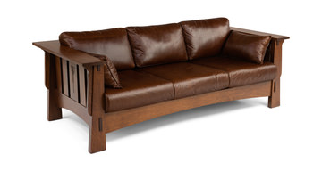 Aurora Leather Mission Sofa