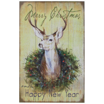 Deer With Wreath Art