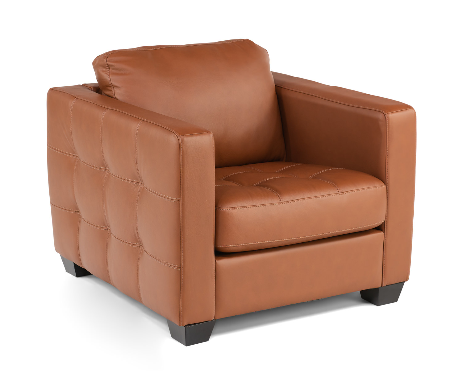 Square leather deals club chair