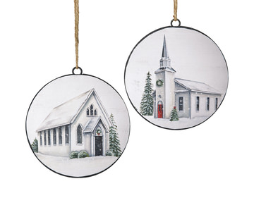 Assorted Church Disc Ornaments