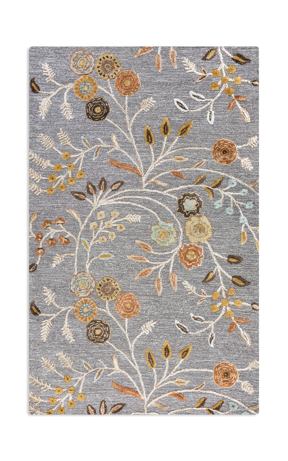 Montane Grey Floral Area Rug | HOM Furniture