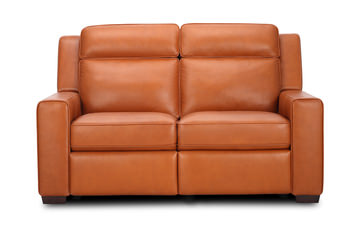 Orange leather recliner outlet sofa