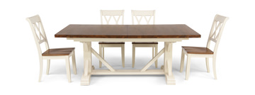 Hamilton II Trestle Table With 4 X Back Side Chairs