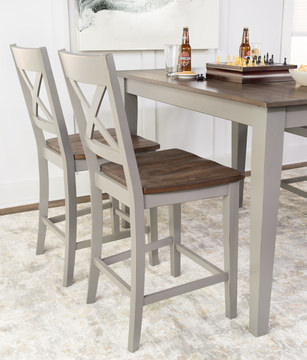 À La Carte Counter Table With 4 Stools - Grey