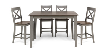 À La Carte Counter Table With 4 Stools - Grey