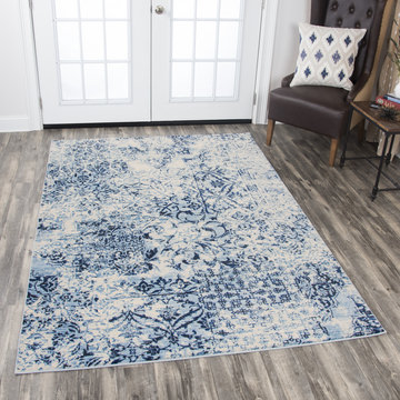 Panache Blue Collage Area Rug - 7′10″ X 10′10″
