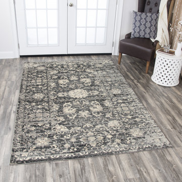 Panache Grey Border Area Rug - 6′7″ X 9′6″