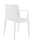 Milos Slat Dining Chair - White thumbnail 2