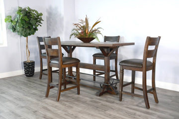 Homestead Grand Pub Table With 4 Ladderback Bar Stools