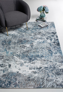 Roxy Grey/Blue Galaxy Area Rug - 5′0″ X 7′6″
