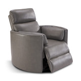 Stuart Leather Power Swivel Recliner - Grey  thumbnail 4
