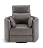 Stuart Leather Power Swivel Recliner - Grey  thumbnail 2