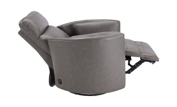 Stuart Leather Power Swivel Recliner - Grey 