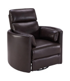 Stuart Leather Power Swivel Recliner - Brown thumbnail 1