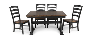 Greeley Square Trestle Table With 4 Ladderback Chairs