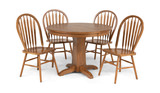 Family Dining 42″ Round Extension Table With 4 Arrowback Chairs thumbnail 1