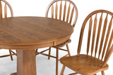 Family Dining 42″ Round Extension Table With 4 Arrowback Chairs thumbnail 3