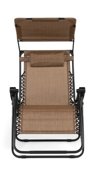Relaxer Chaise Lounge Chair With Canopy - Brown