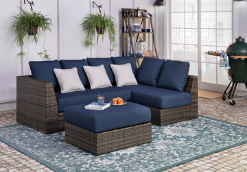 Lexus V 2 Piece Modular Sectional With Ottoman