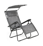 Relaxer Chaise Lounge Chair With Canopy - Grey thumbnail 1