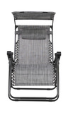 Relaxer Chaise Lounge Chair With Canopy - Grey thumbnail 2