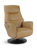 Connor Leather Zero Gravity Power Swivel Recliner - Cinnamon thumbnail 1