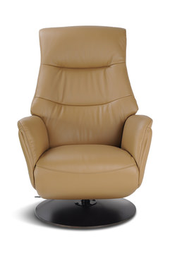 Connor Leather Zero Gravity Power Swivel Recliner - Cinnamon