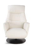 Connor Leather Zero Gravity Power Swivel Recliner - White thumbnail 2