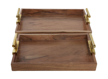Set/2 Wooden Trays