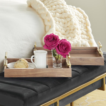 Set/2 Wooden Trays